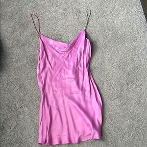 Pink Satin Slip Dress